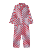 Carica l'immagine nel visualizzatore di Gallery, Nuit Pyjamas Set cotton red lavender "SISSEL EDELBO"