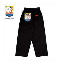 Carica l'immagine nel visualizzatore di Gallery, Wide Chef Pants - Black "COOKMAN"
