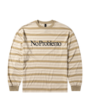 Carica l'immagine nel visualizzatore di Gallery, No Problemo Striped LS Tee Sand "NO PROBLEMO"
