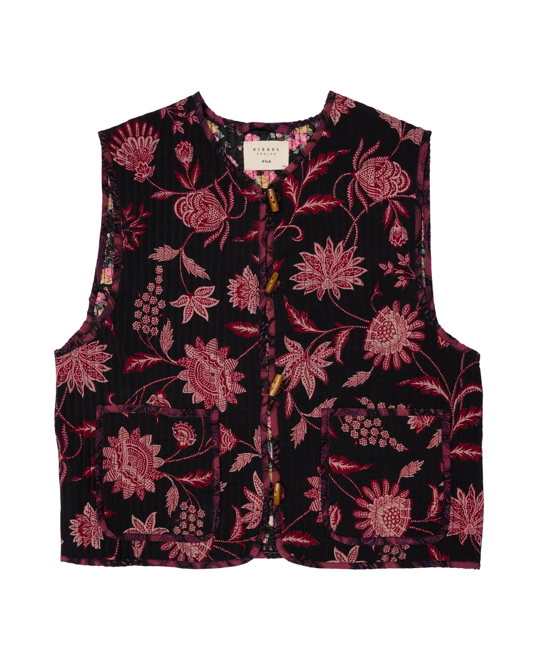 Amalie silk gilet black 