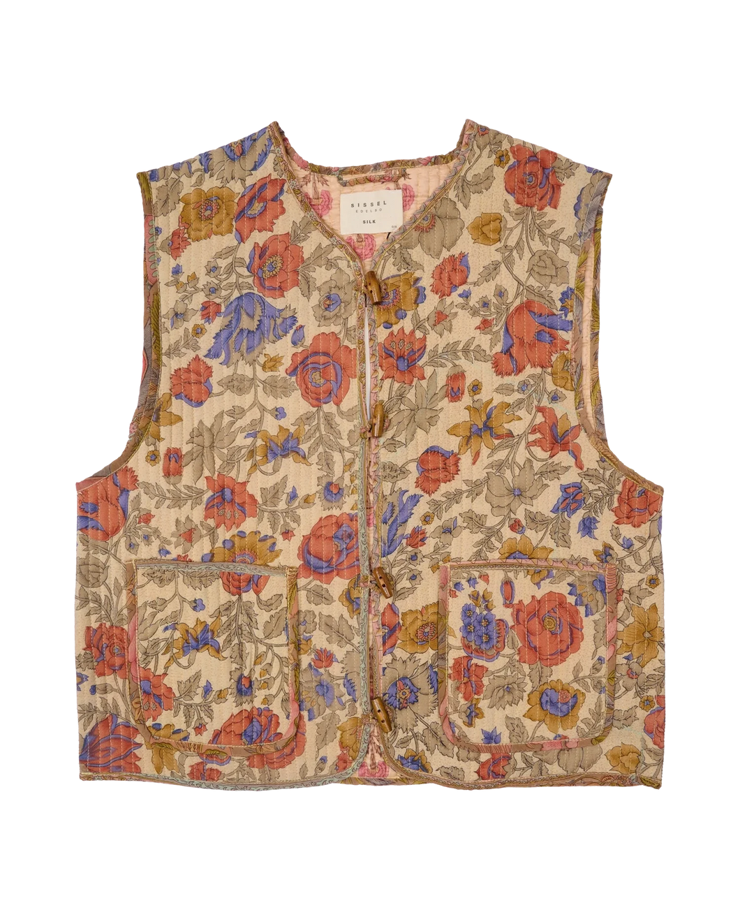 Amalie silk gilet beige 