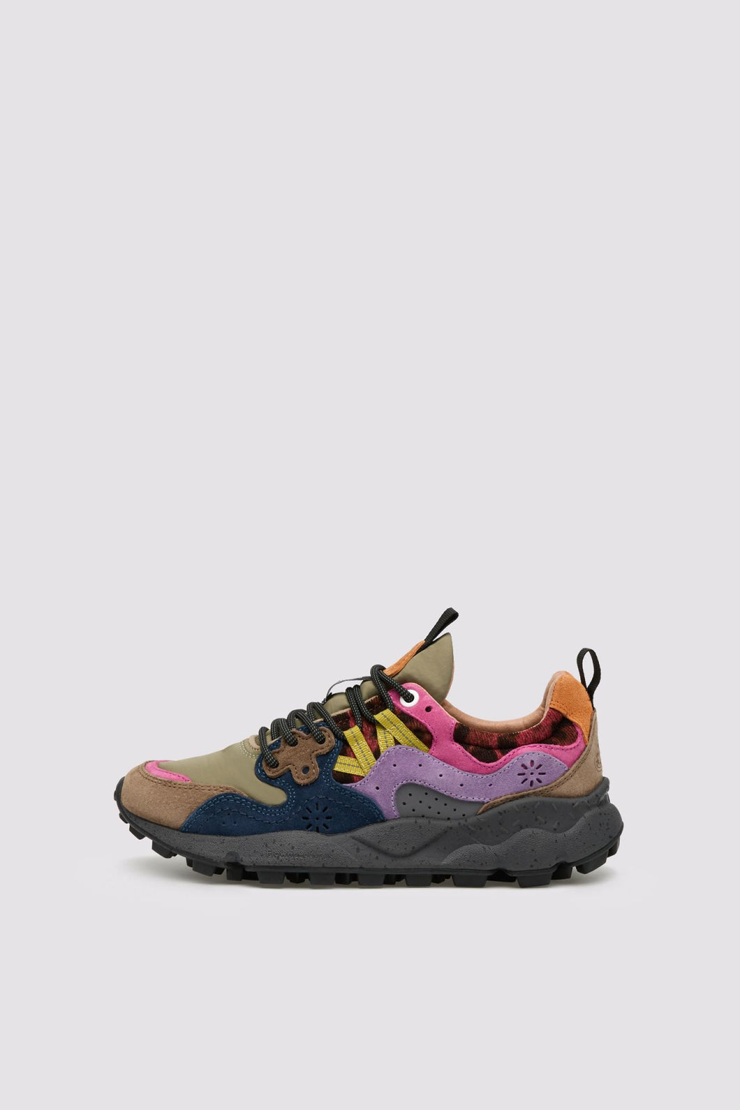 Sneaker Yamano 3 Woman Antracite-Dark Green-Violet “ FLOWER MOUNTAIN”